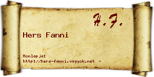 Hers Fanni névjegykártya